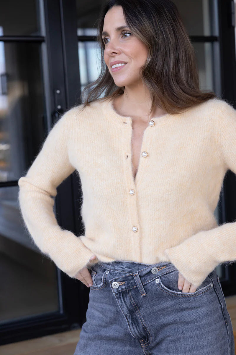 Melina Chunky Cardigan - Butter Yellow