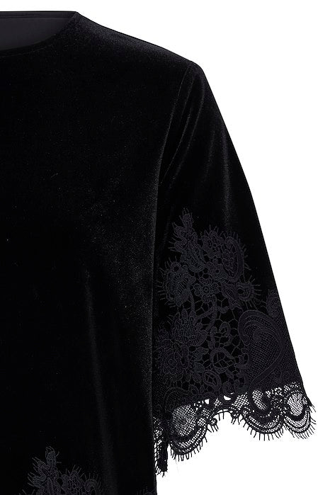 BYPERLINA LACE HEM BLOUSE - Meteorite