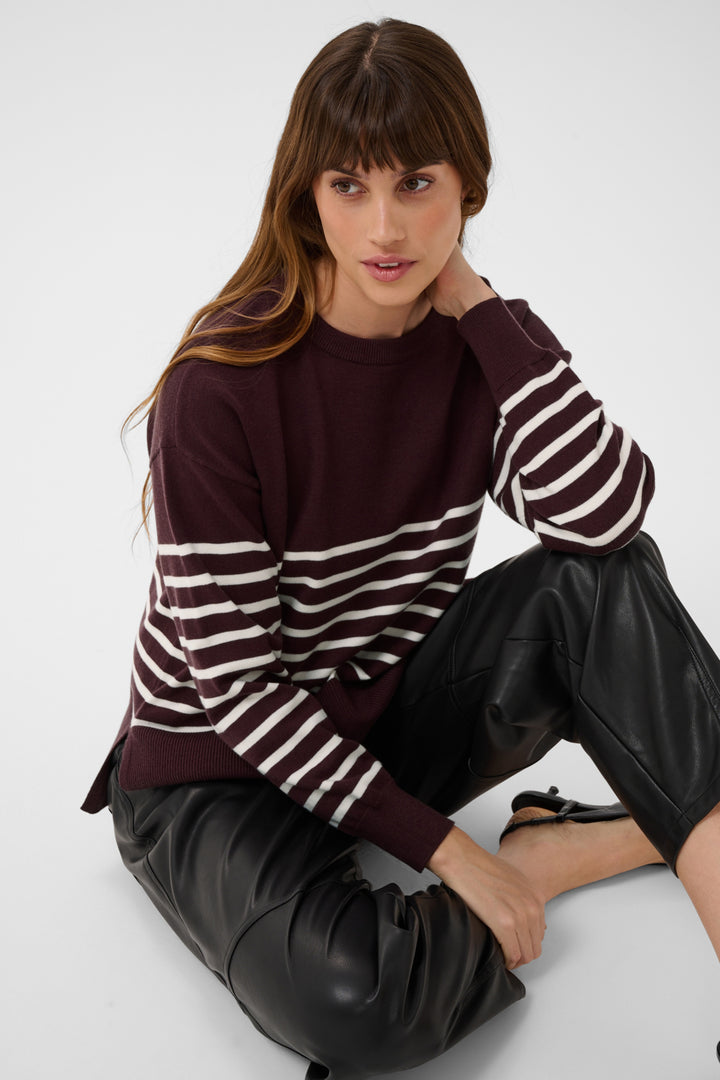 KAlimone Pullover Knit - Fudge/Chalk Stripe