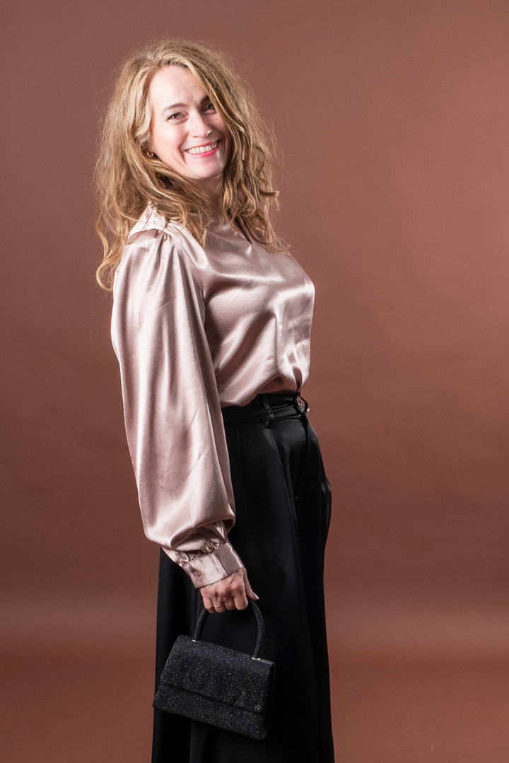 Nara Satin Blouse - Champagne