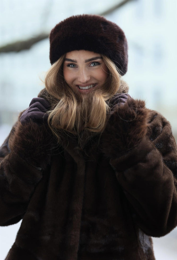 Fur Headband - Chocolate Brown