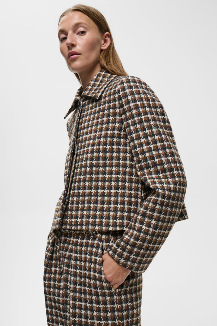 CARSONNE JACKET - BLACK/ BROWN