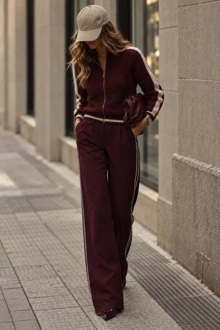 Lyra Knitted Cardigan - Burgundy