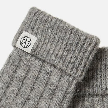 Hope Icon Mittens - Light Grey Melange