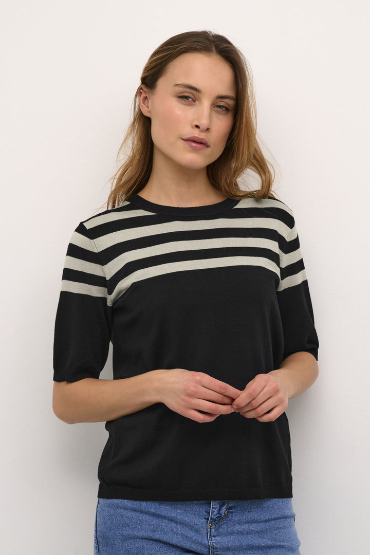 KAlizza Striped Knit - Black/Feather Gray Half Stripe