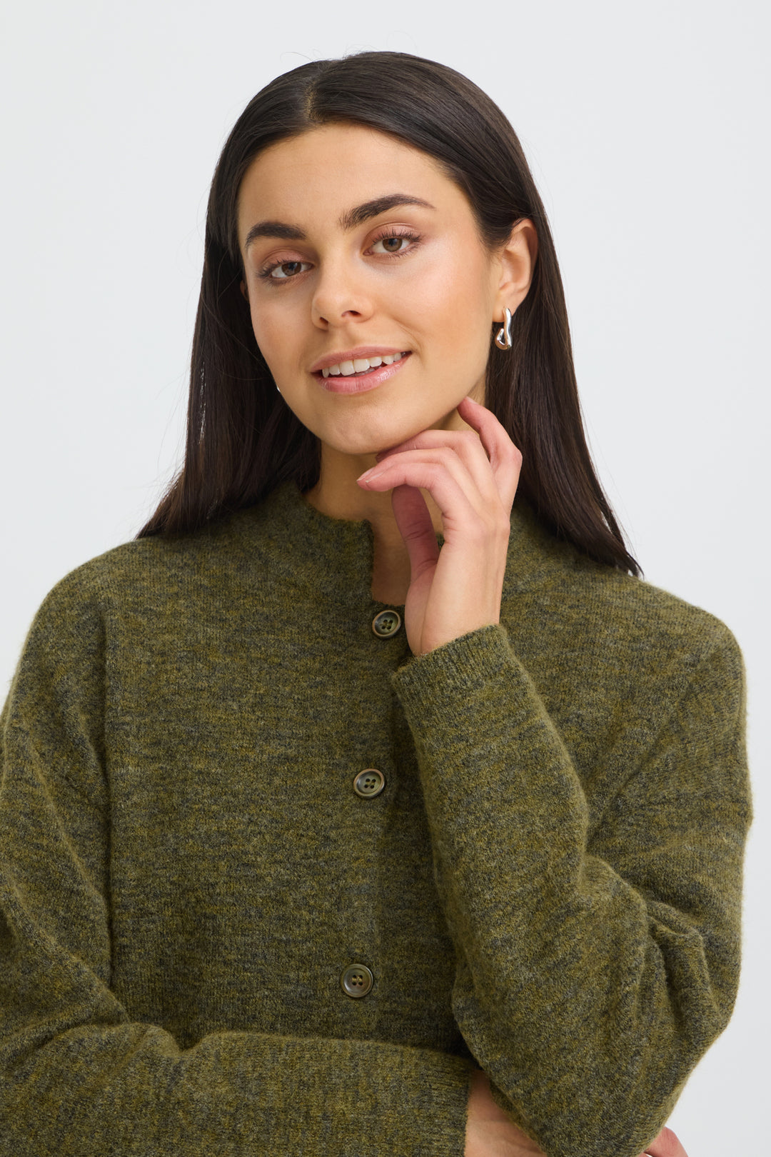 FRSANNY Cardigan - Fir Green Melange