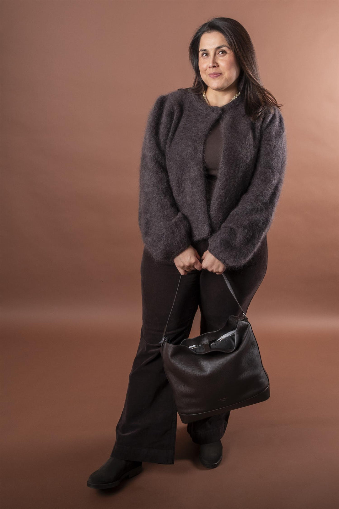 Amelia Chunky Cardigan - Brown