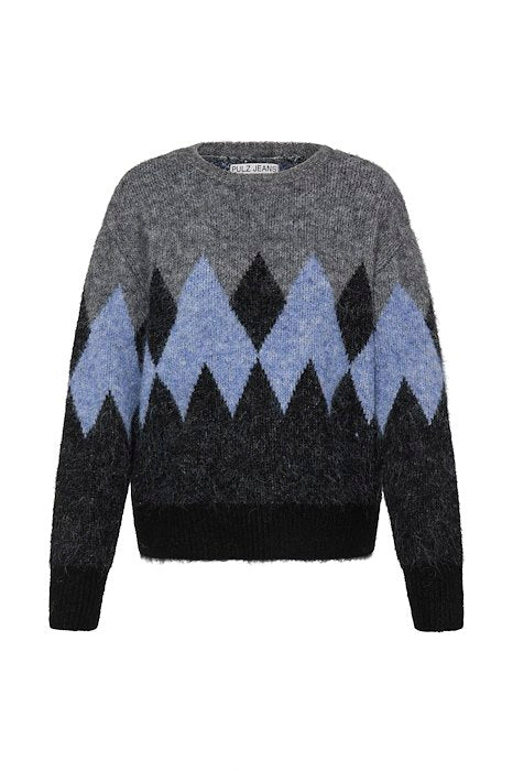 PZESTEL PULLOVER - GREY MELANGE &amp; BLUE