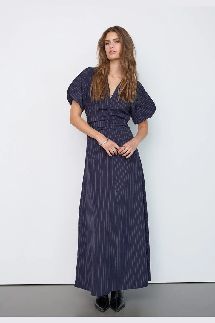 LicaCC Pin Gathering Dress - Navy