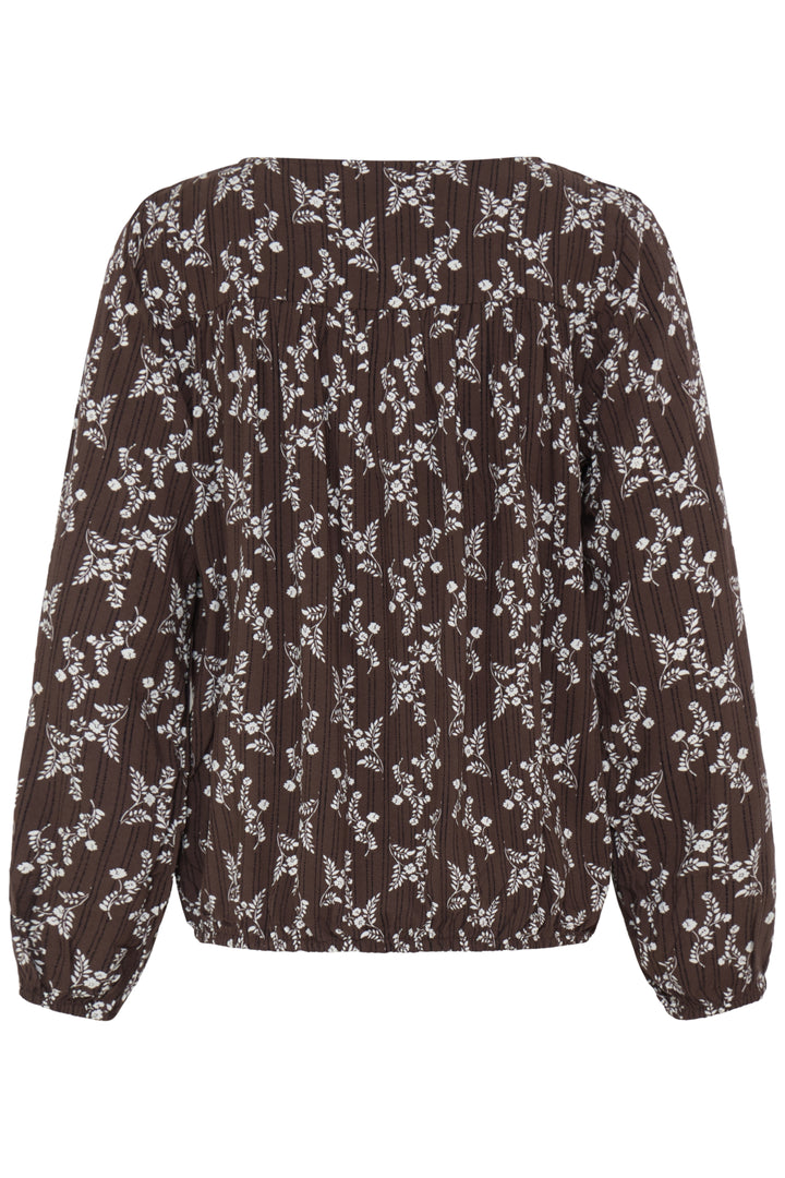FRMERLE Blouse - FLOWER DROP HOT FUDGE