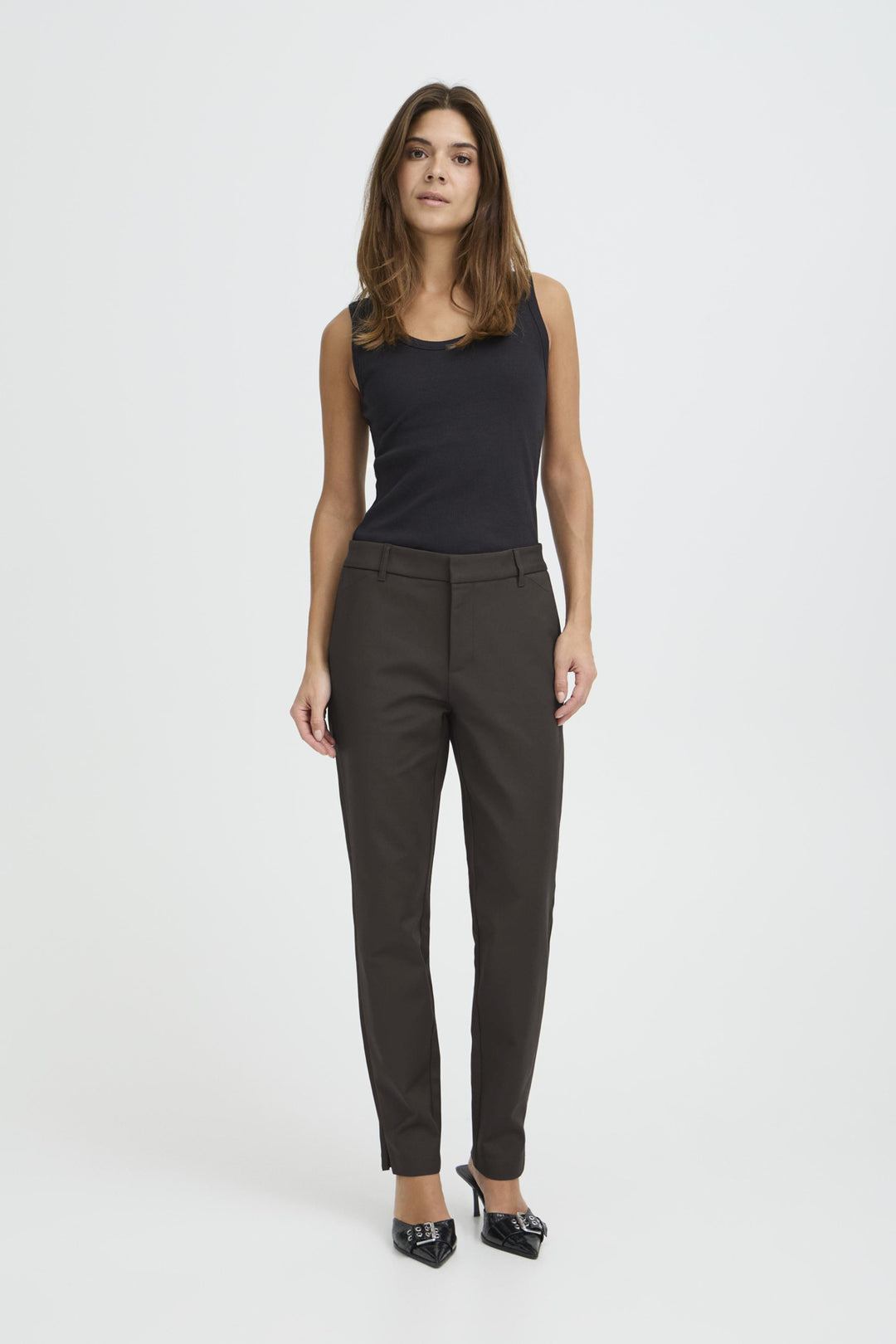 PZBINDY HighWaist Pant Ankl. Skinny Leg - Espresso