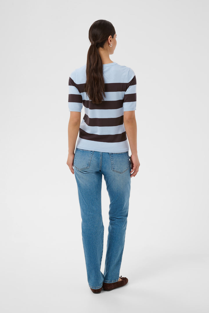 KAlizza Striped Knit - Blue fog / Brown Wide Stripe