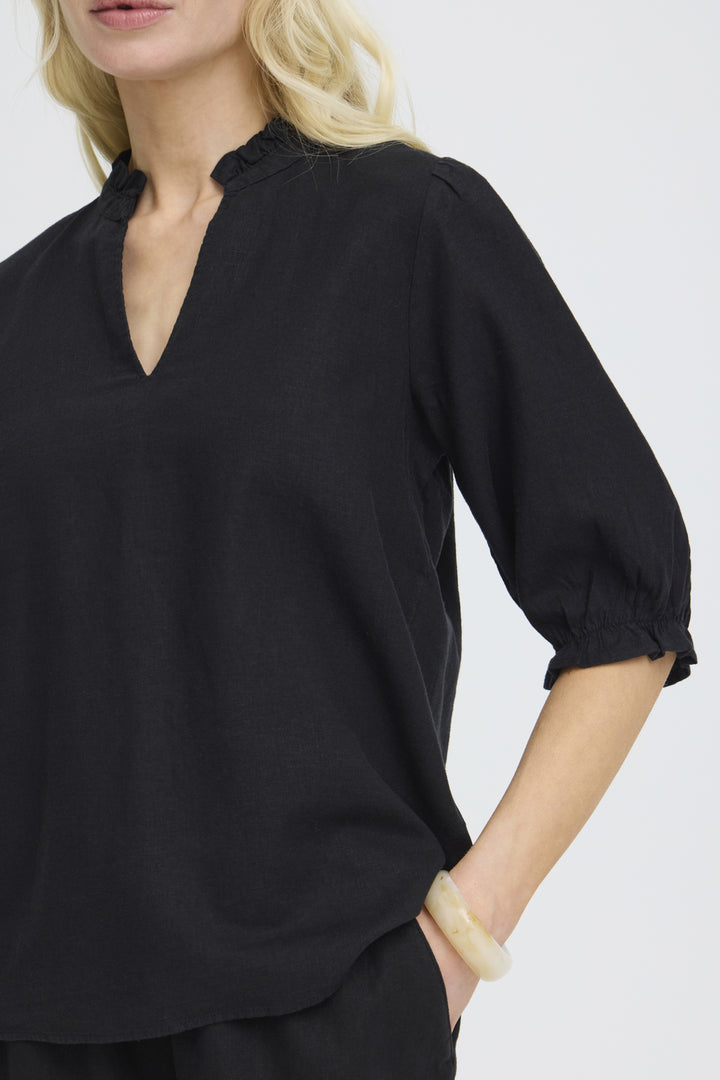 BYFALAKKA PUFF BLOUSE - Meteorite