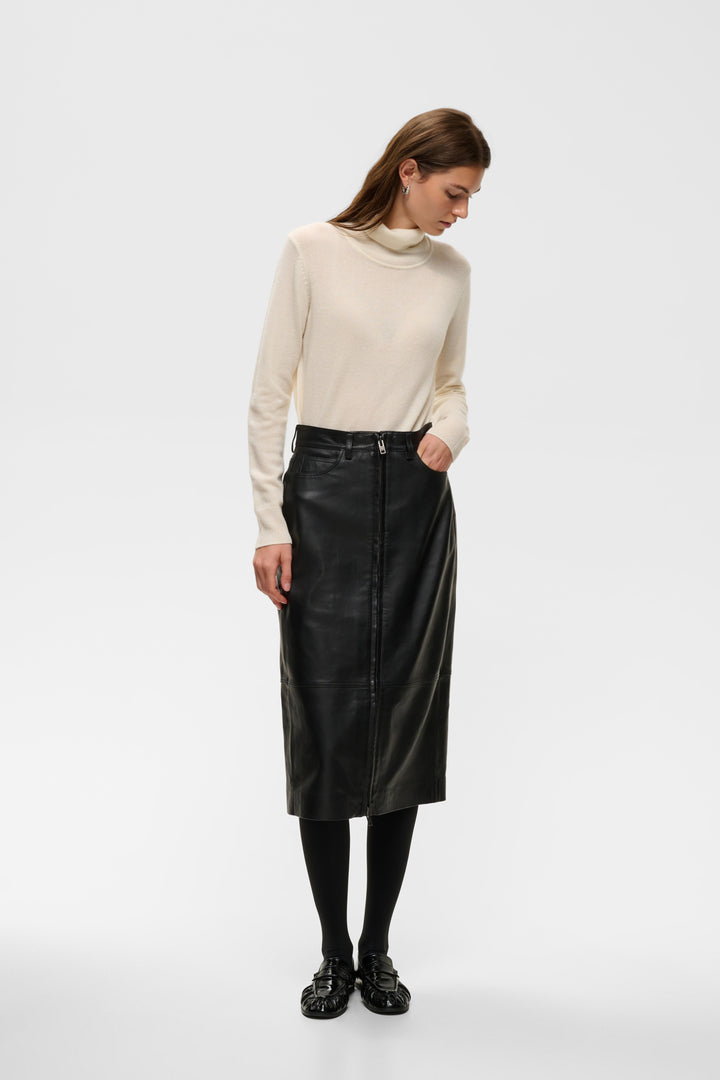 JOKO LEATHER SKIRT - Black