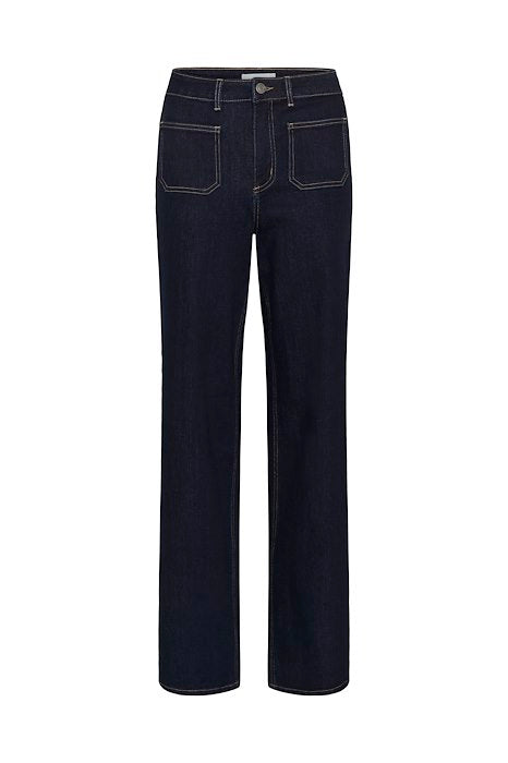 KAbrook HighWaist Reg Fit Jeans - Dark blue unwashed denim