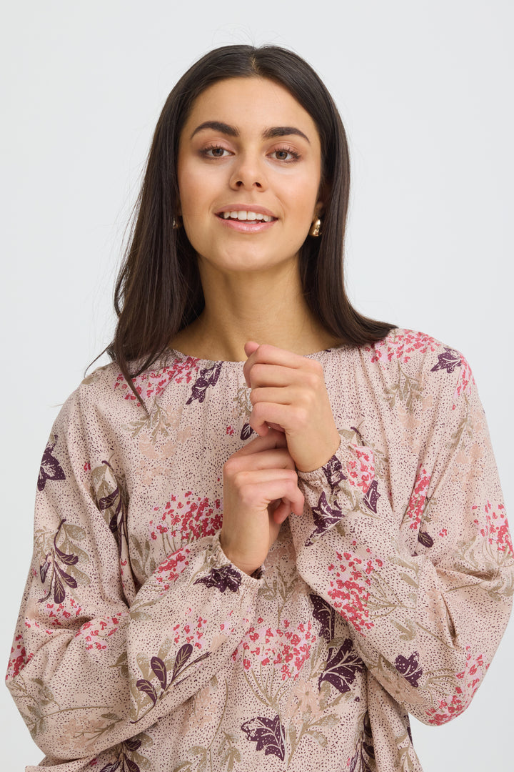 FRLALU Blouse 3 - SERENA FLORAL PUMICESTONE