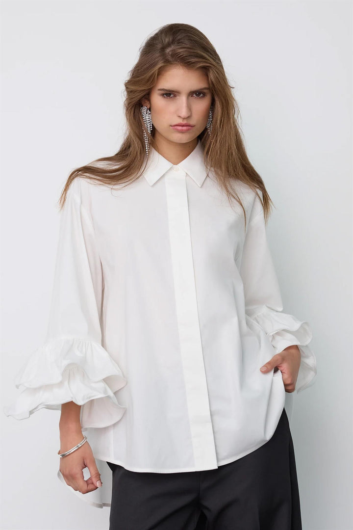 HalenCC Flare Shirt - White