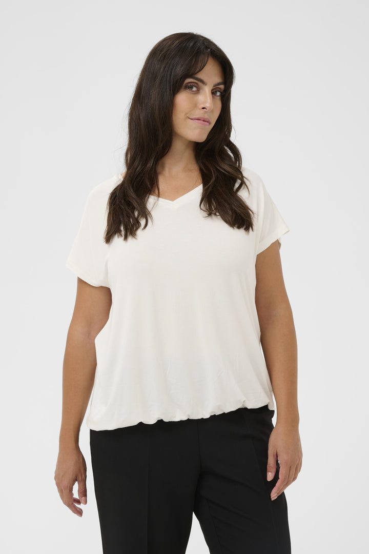 KCjena V-neck T-Shirt - Chalk