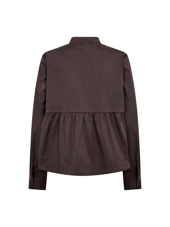 Poppy Flare Blouse - Dark Brown