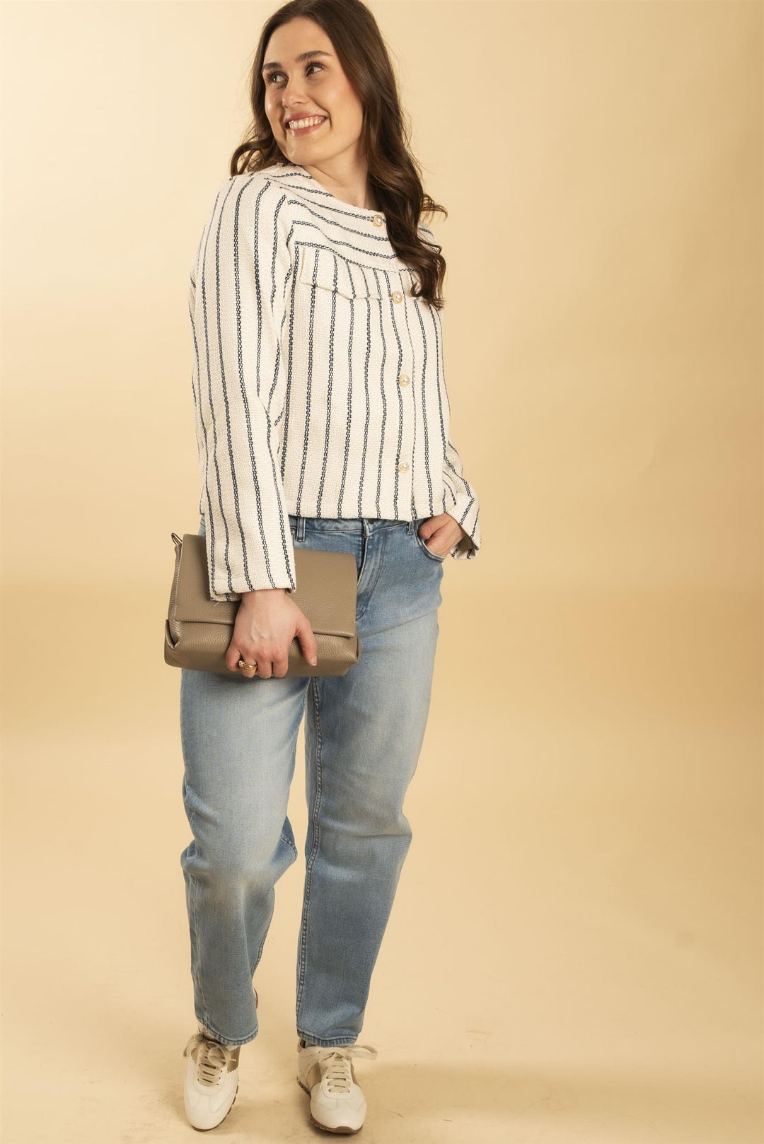 FRAKARI Jacket - Whisper White w. Navy