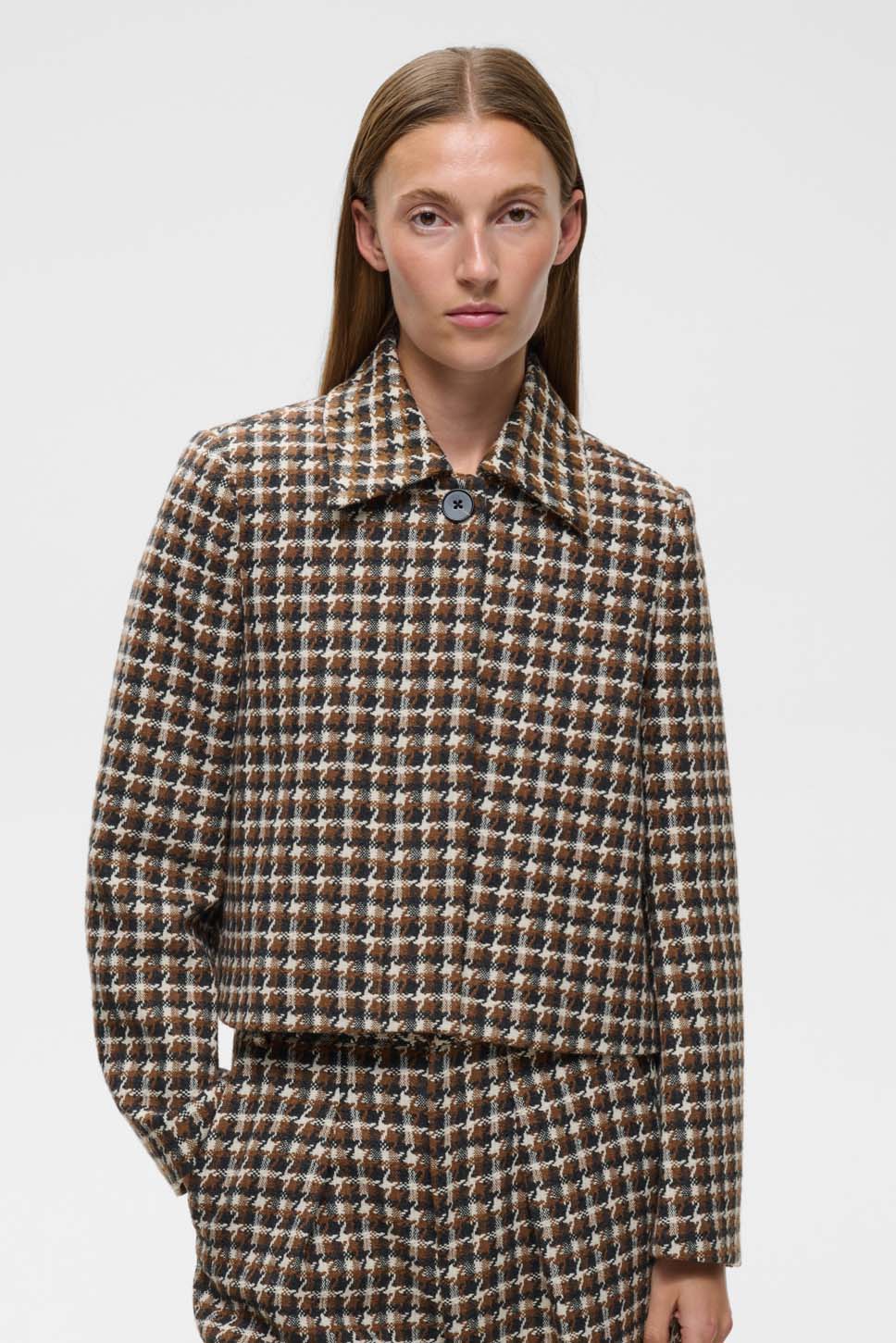 CARSONNE JACKET - BLACK/ BROWN