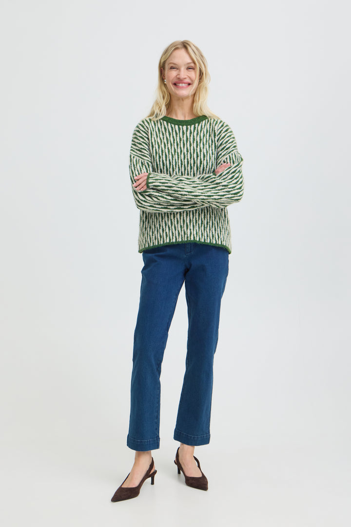 BYojula Jumper - ARTICHOKE GREEN ABSTRECT