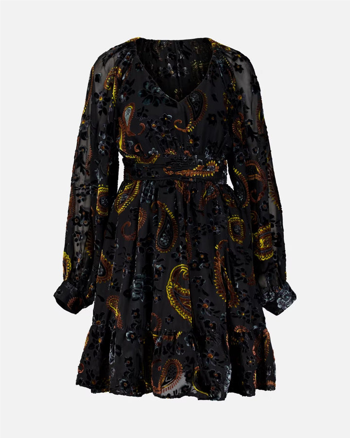 Fione Paisley Dress - Black