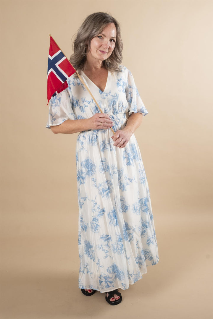 Evangelina Dress - Blue Flower