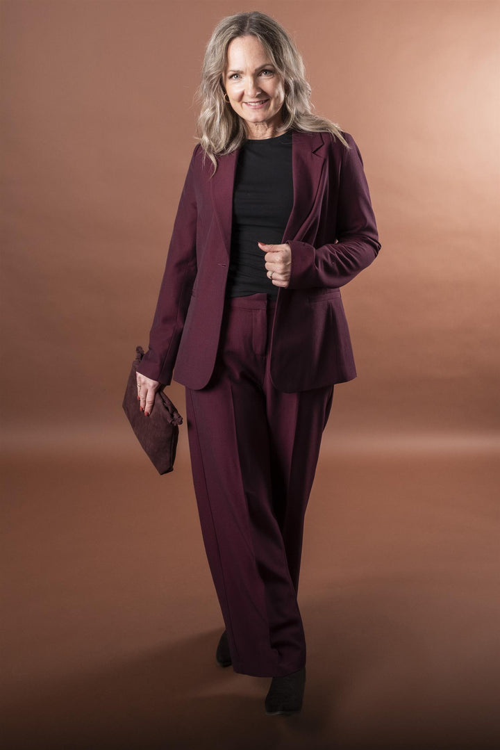 BYDANTA WIDE LEG PANT 2 CROP - Fig Melange