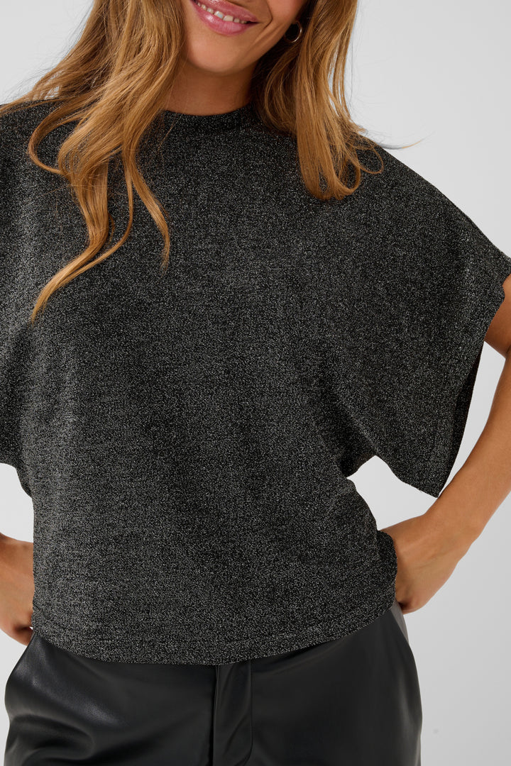 KArebecca T-Shirt - Silver black glitter
