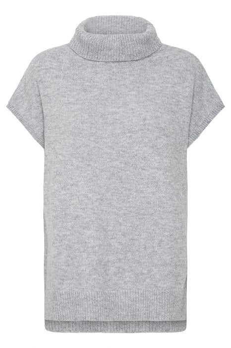 BYVALMA ROLL NECK VEST - Light grey melange