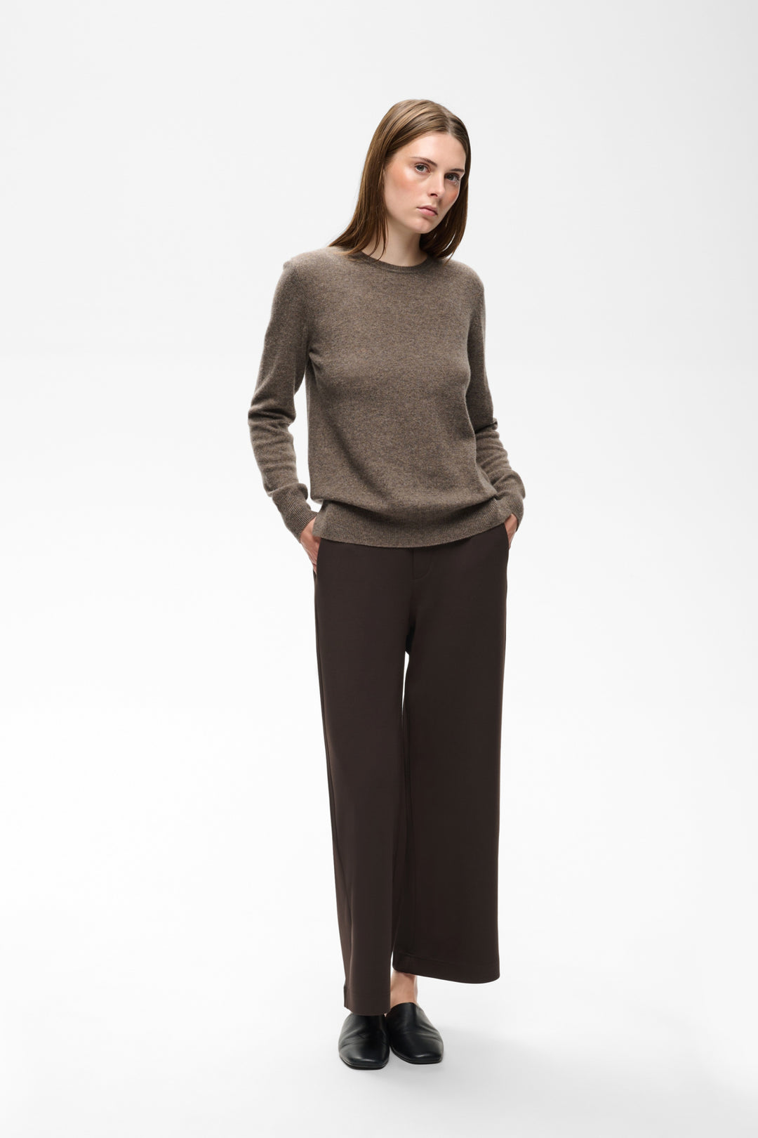 GINCETTE CROPPED PANT - Chocolate Brown