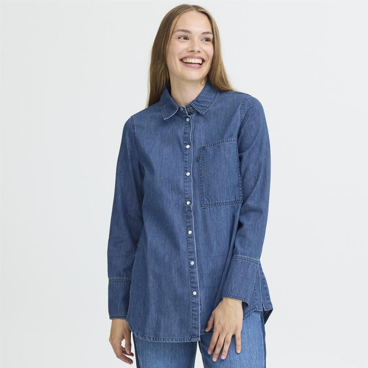 PZSYLVIE Shirt - Medium blue denim