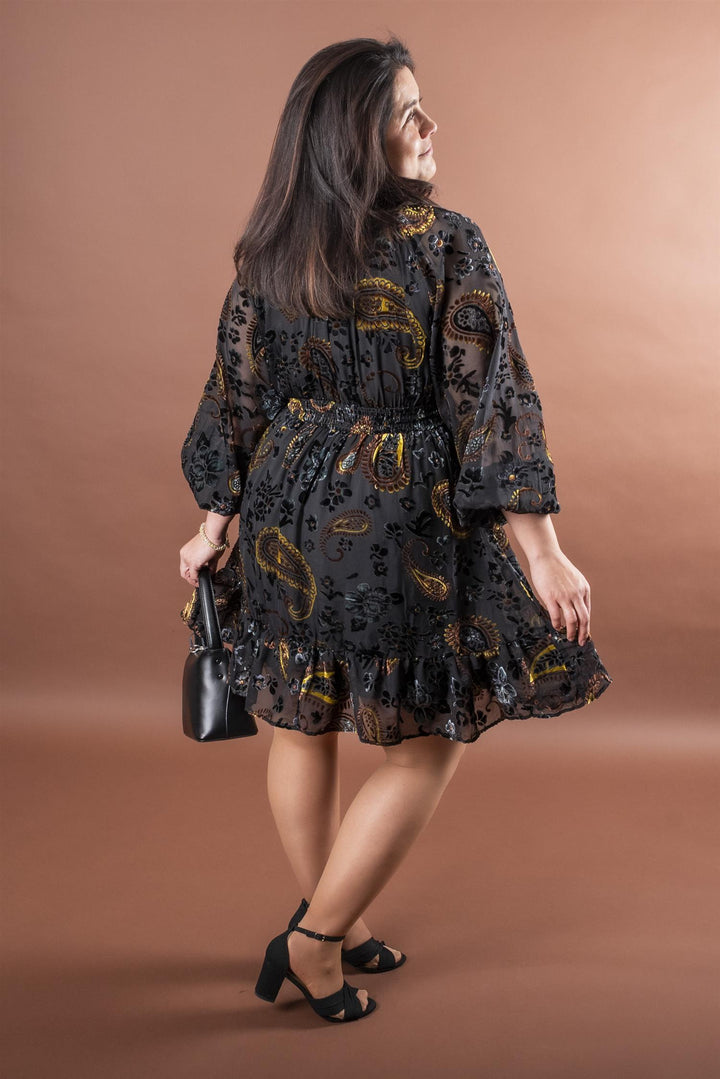 Fione Paisley Dress - Black
