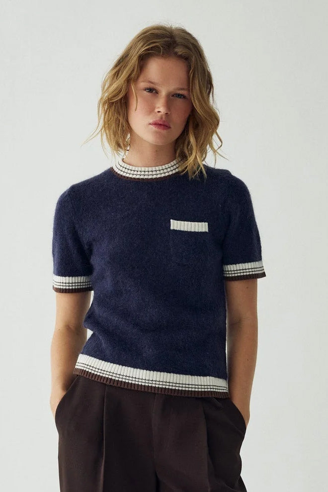 Marthy Knit - Navy Brown