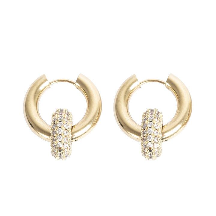 Astra Hoops by Tone Damli - Gold/Crystal
