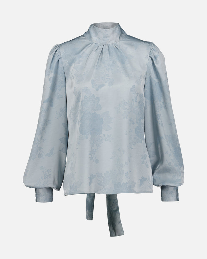 Avira Satin Blouse - Ice Blue