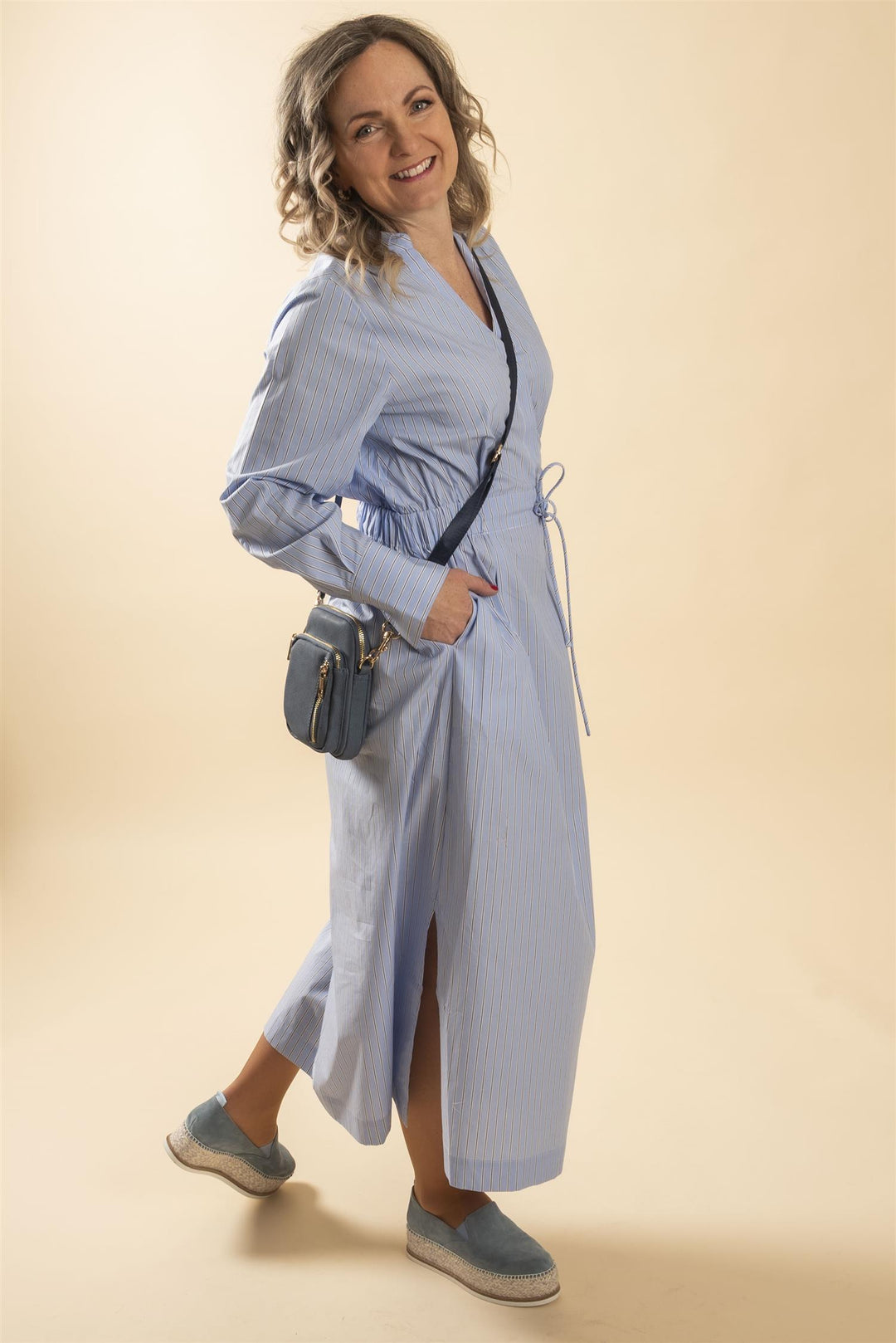 Alanis Dress - Light Blue Stripe