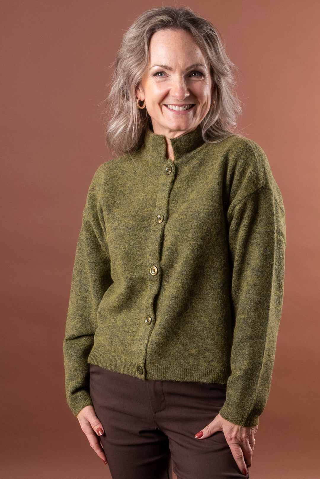 FRSANNY Cardigan - Fir Green Melange