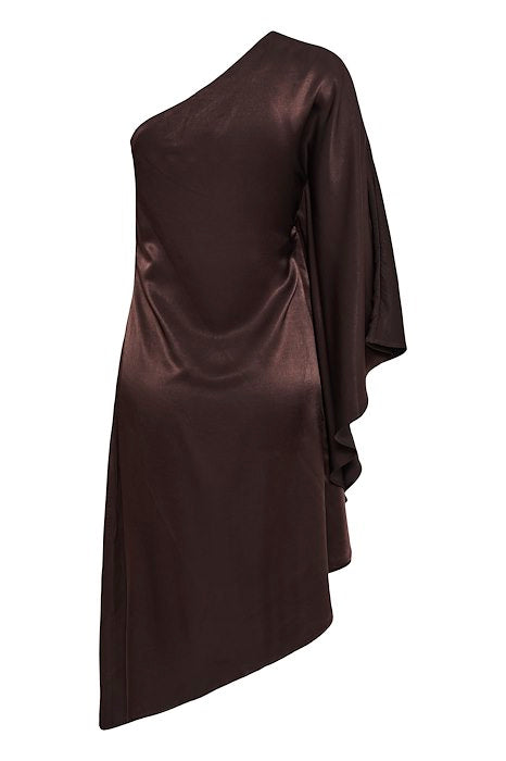 Estelle Asymmetric Dress -Chocolate Plum