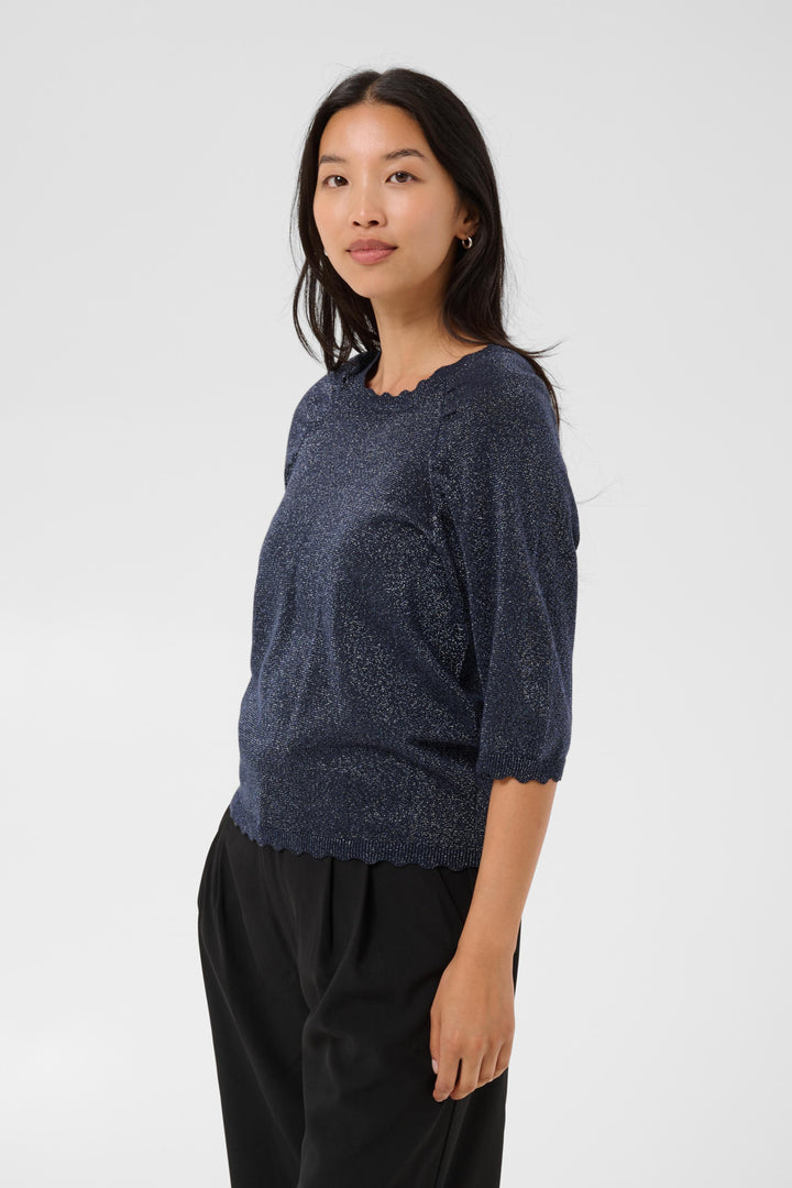 Dot Pullover - Navy with lurex