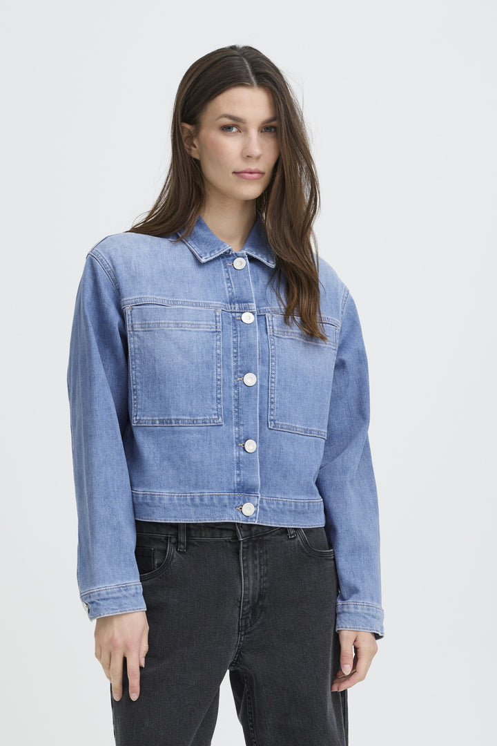 PZANNI JACKET - Medium blue denim