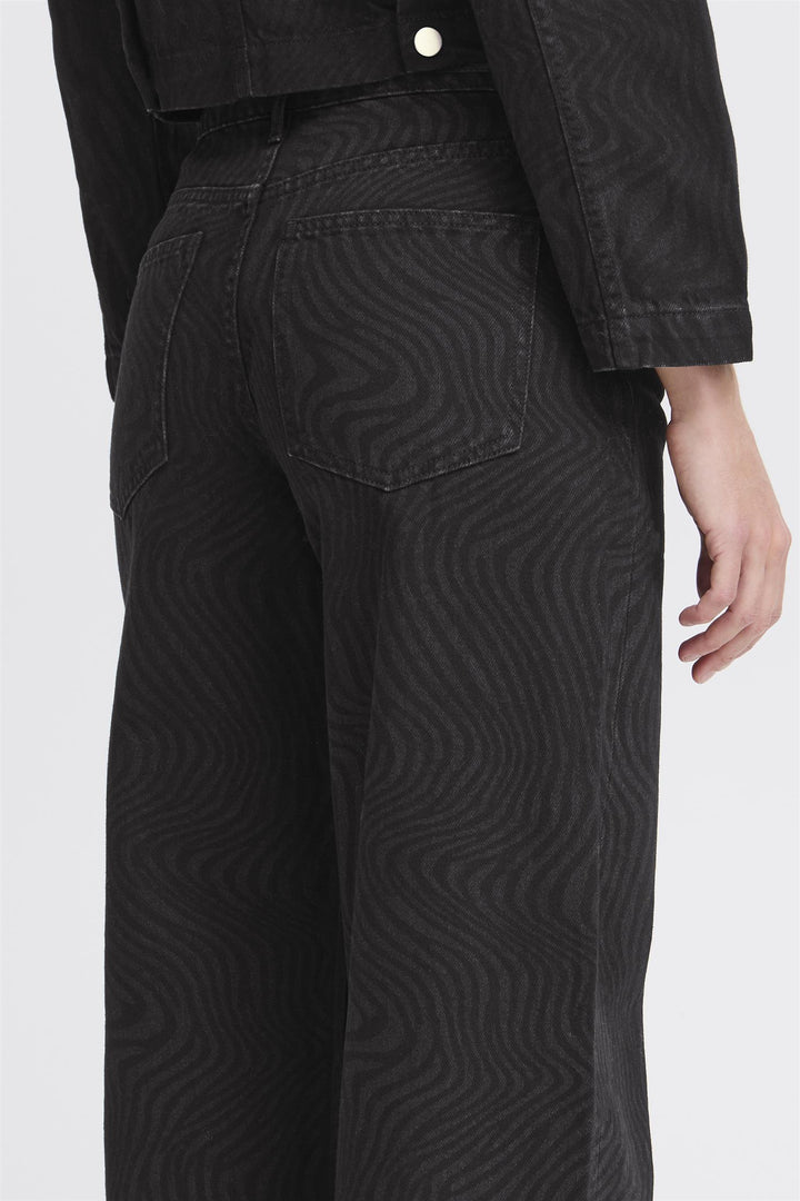 BYLYSSA JEANS - Black Animal Mix