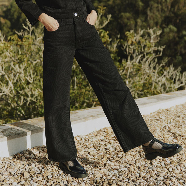 BYLYSSA JEANS - Black Animal Mix