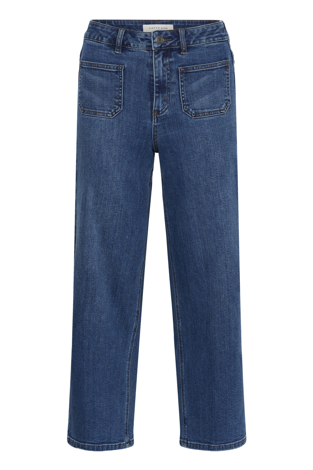 KAbrook Cropped HighWaist Jeans - Medium blue denim