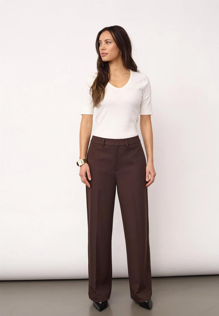 Luna Wide Pant - Dark Brown