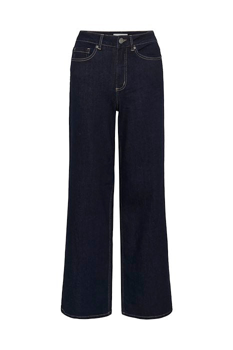 KAmeadow HighWaist Reg Fit Jeans - Dark Blue Unwashed Denim