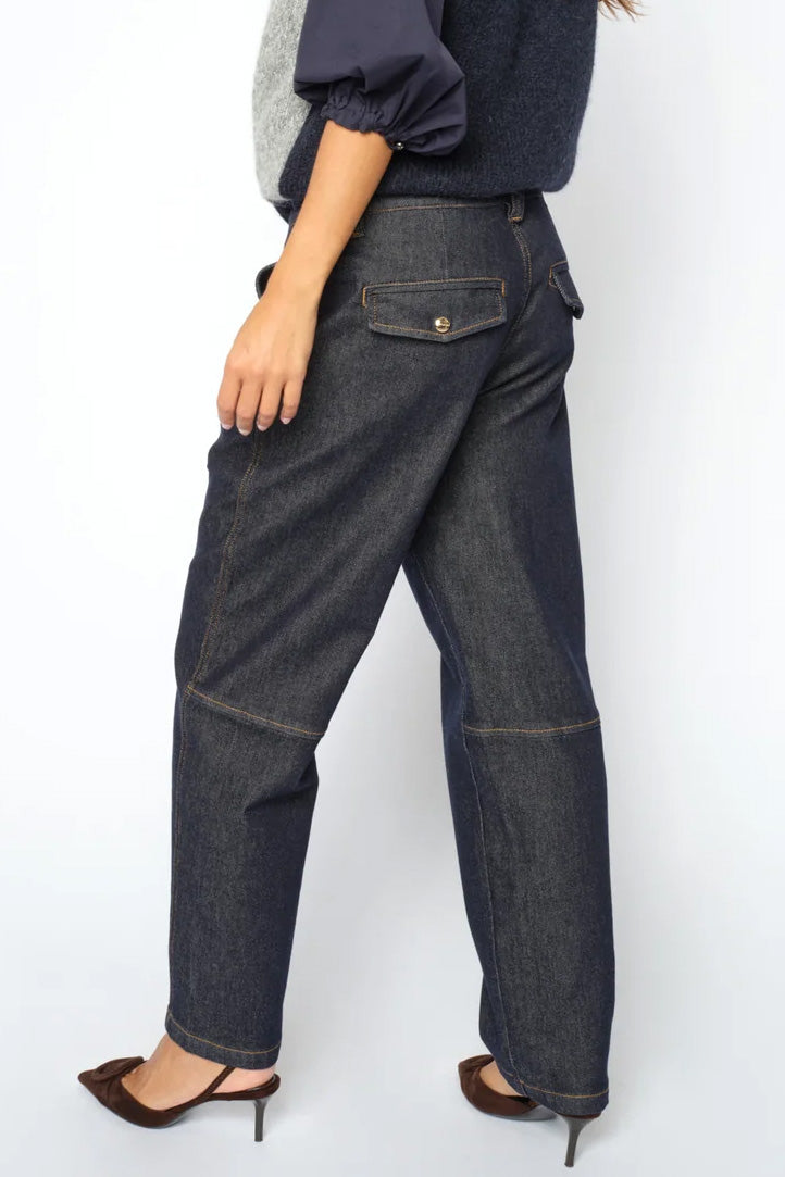Aymen Chino Denim Jeans - Dark Blue