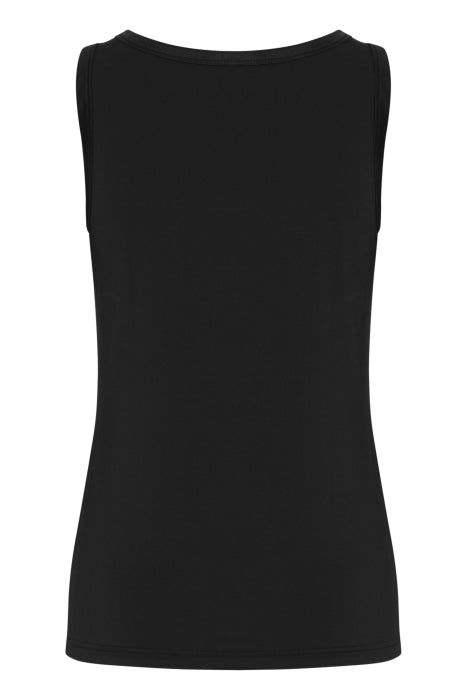 Iane Basic Singlet w/Sateen - Black