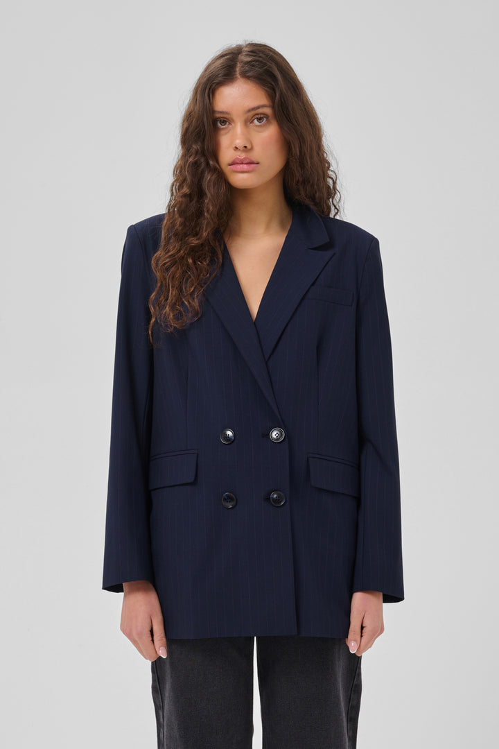 Lana Boxy Blazer - Dark Sapphire Blue